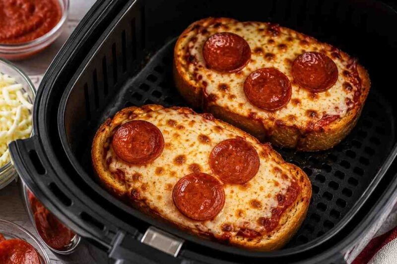 Air Fryer Garlic Bread Toast Pizza